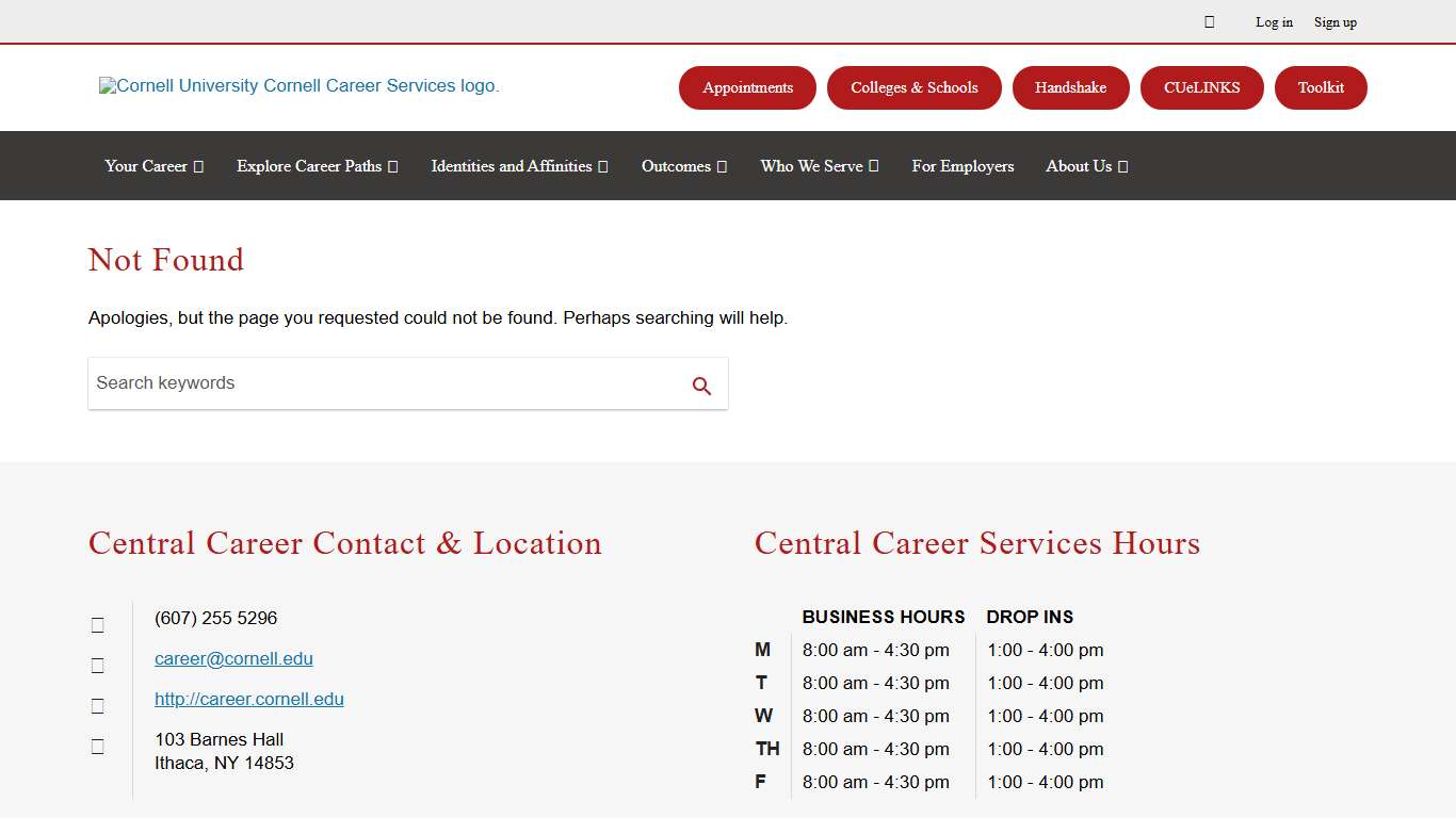 Page not found – Central Career Services | Cornell University
