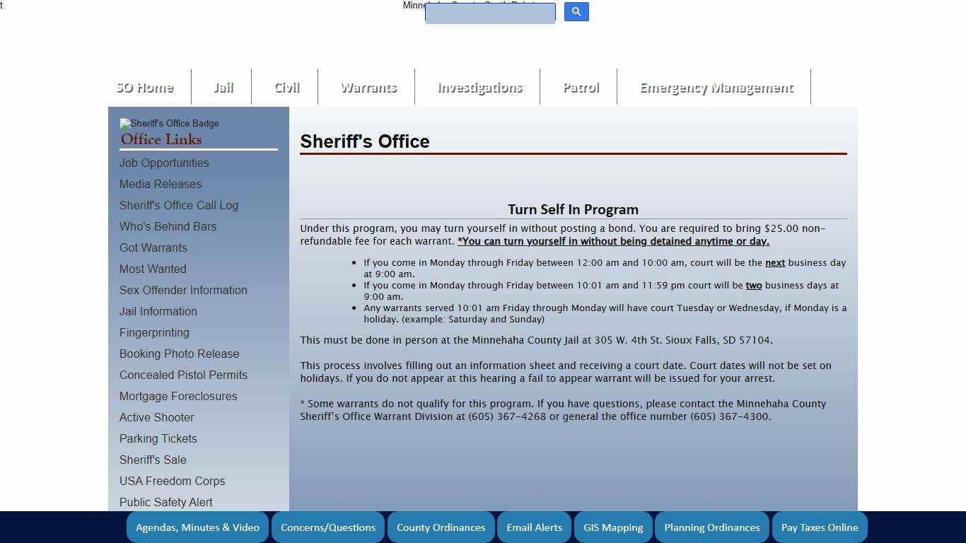 Minnehaha County, South Dakota Official Website - Sheriff's Office